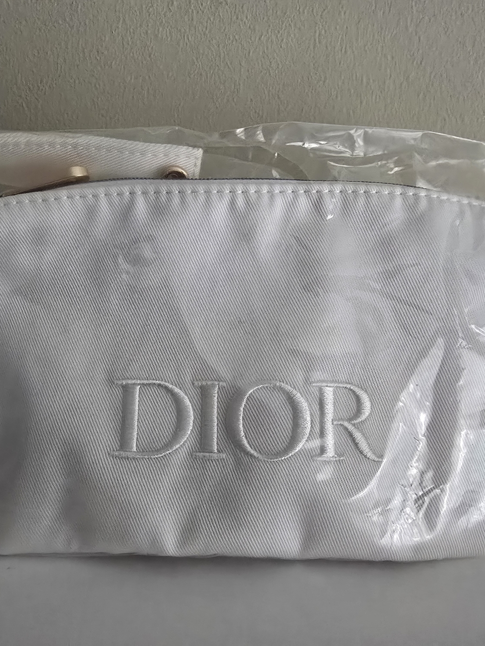 Dior Beauty White Canvas Cosmetic Pouch